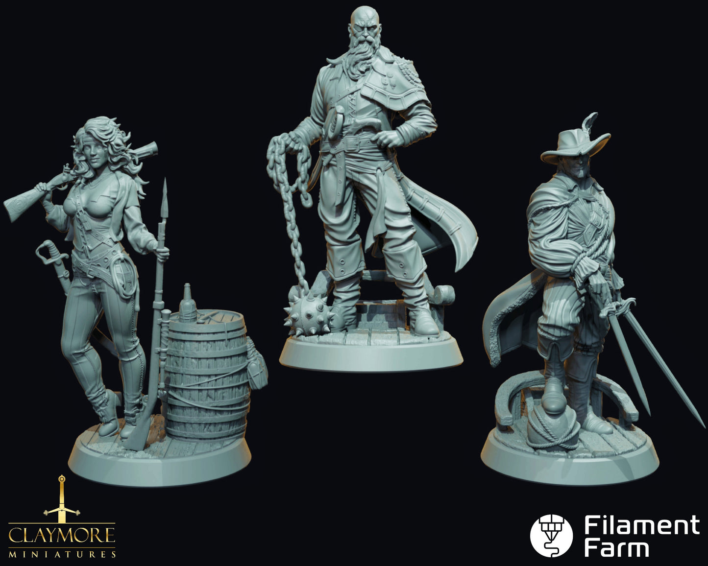 Heroes - Curse of the Drowned Crew - Highly Detailed Resin 3D Printed Miniature