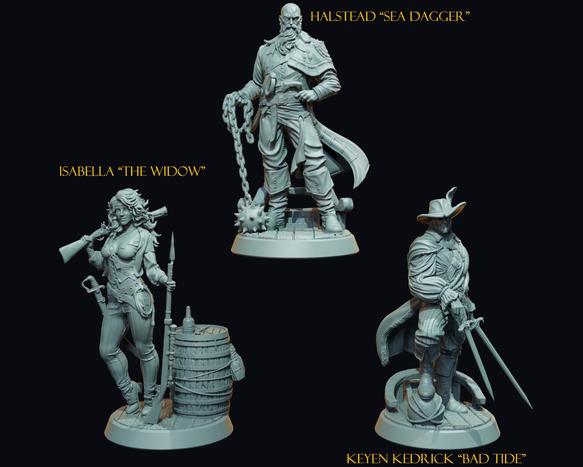 Heroes - Curse of the Drowned Crew - Highly Detailed Resin 3D Printed Miniature