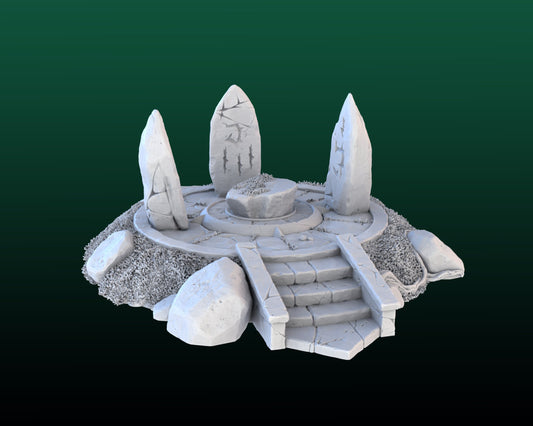 Forest Druid Altar - High Detail Resin 3D Printed Miniature Terrain