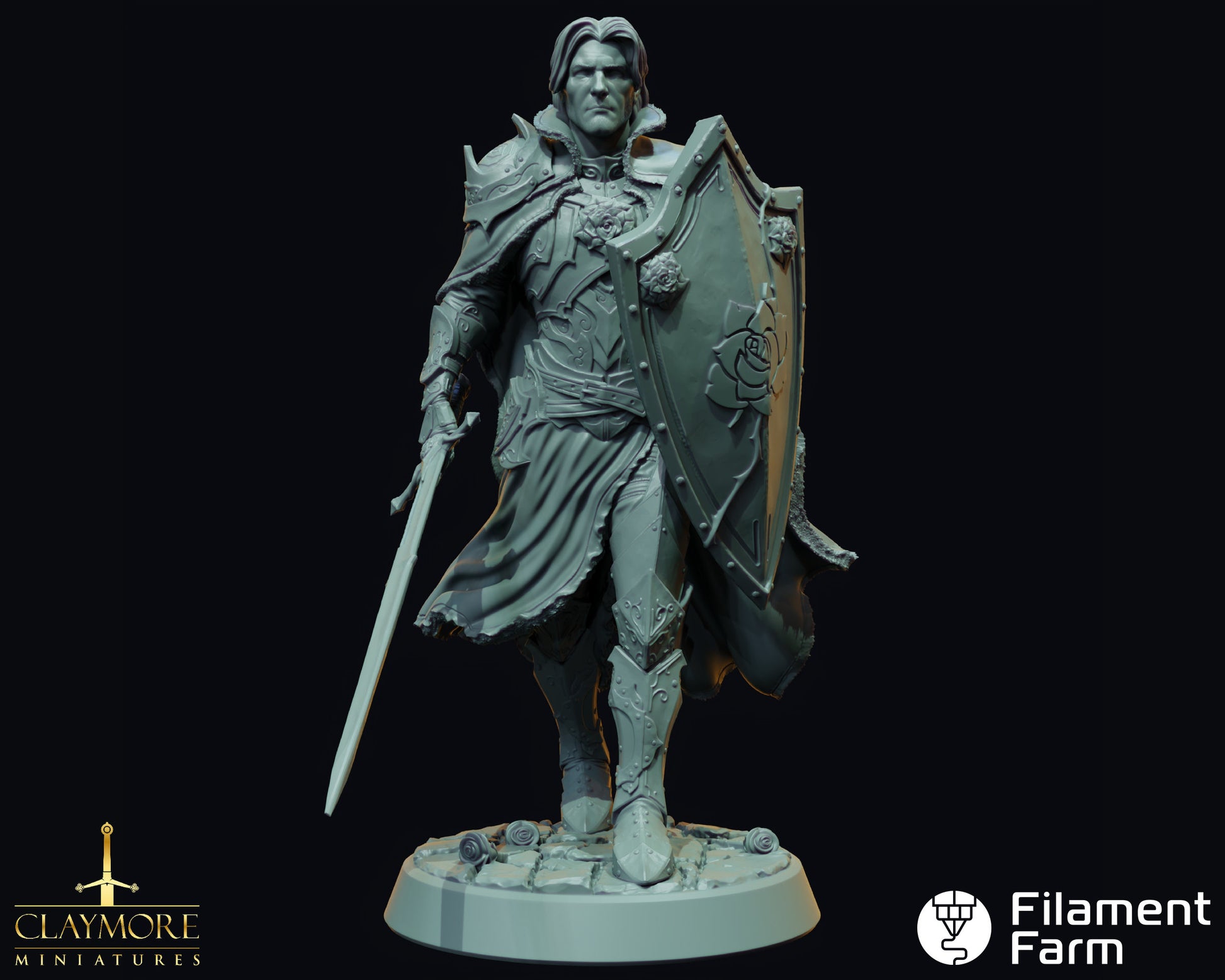 Bastian The Rose Knight - Calling of the Dragon Queen - Highly Detailed Resin 3D Printed Miniature