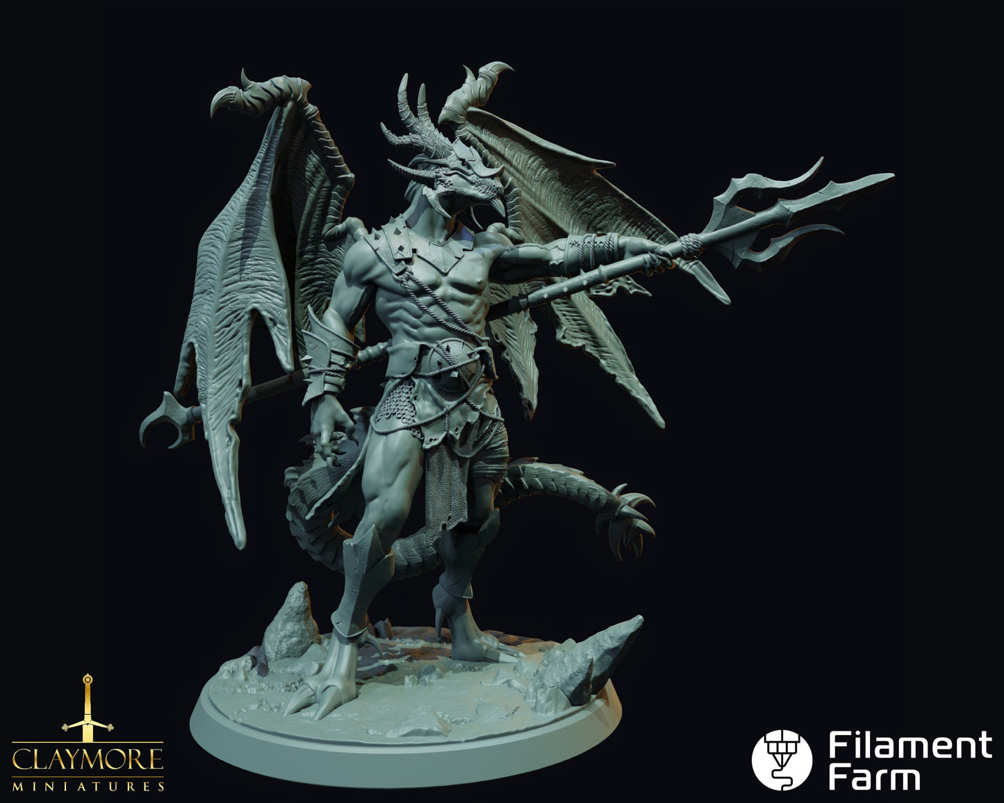 Draconian Protector - Calling of the Dragon Queen - Highly Detailed Resin 3D Printed Miniature