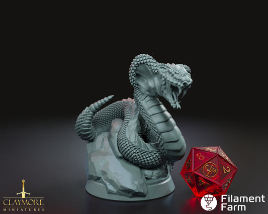 Giant Sand Snake - Death in the Dunes - Highly Detailed Resin 3D Printed Miniature