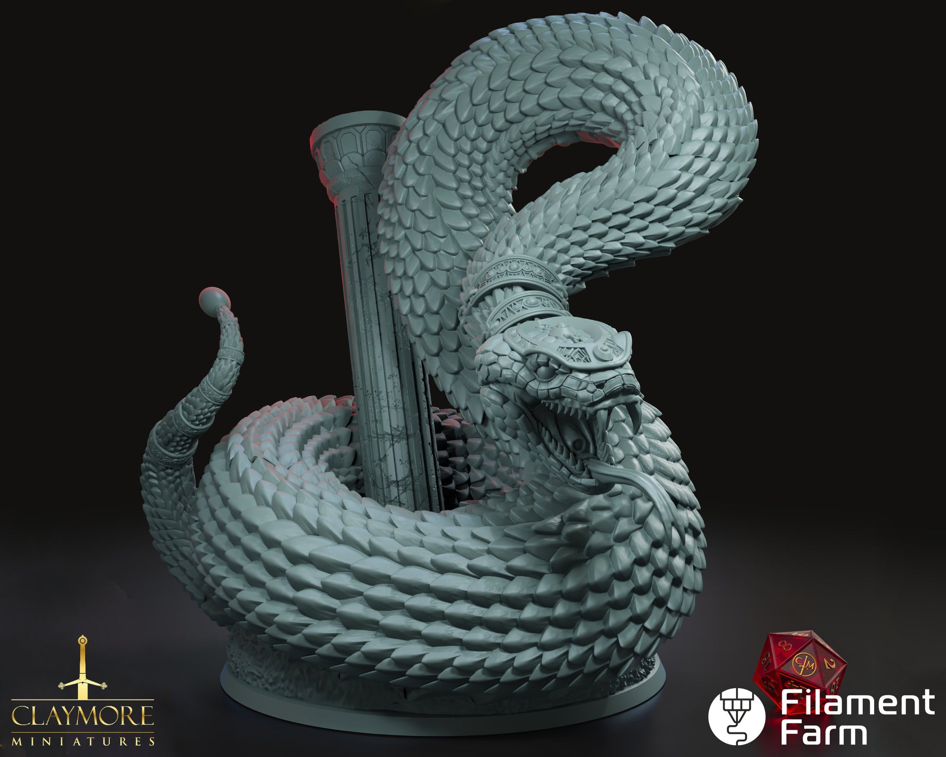 Bahal, The Great Serpent - Death in the Dunes - Highly Detailed Resin 3D Printed Miniature
