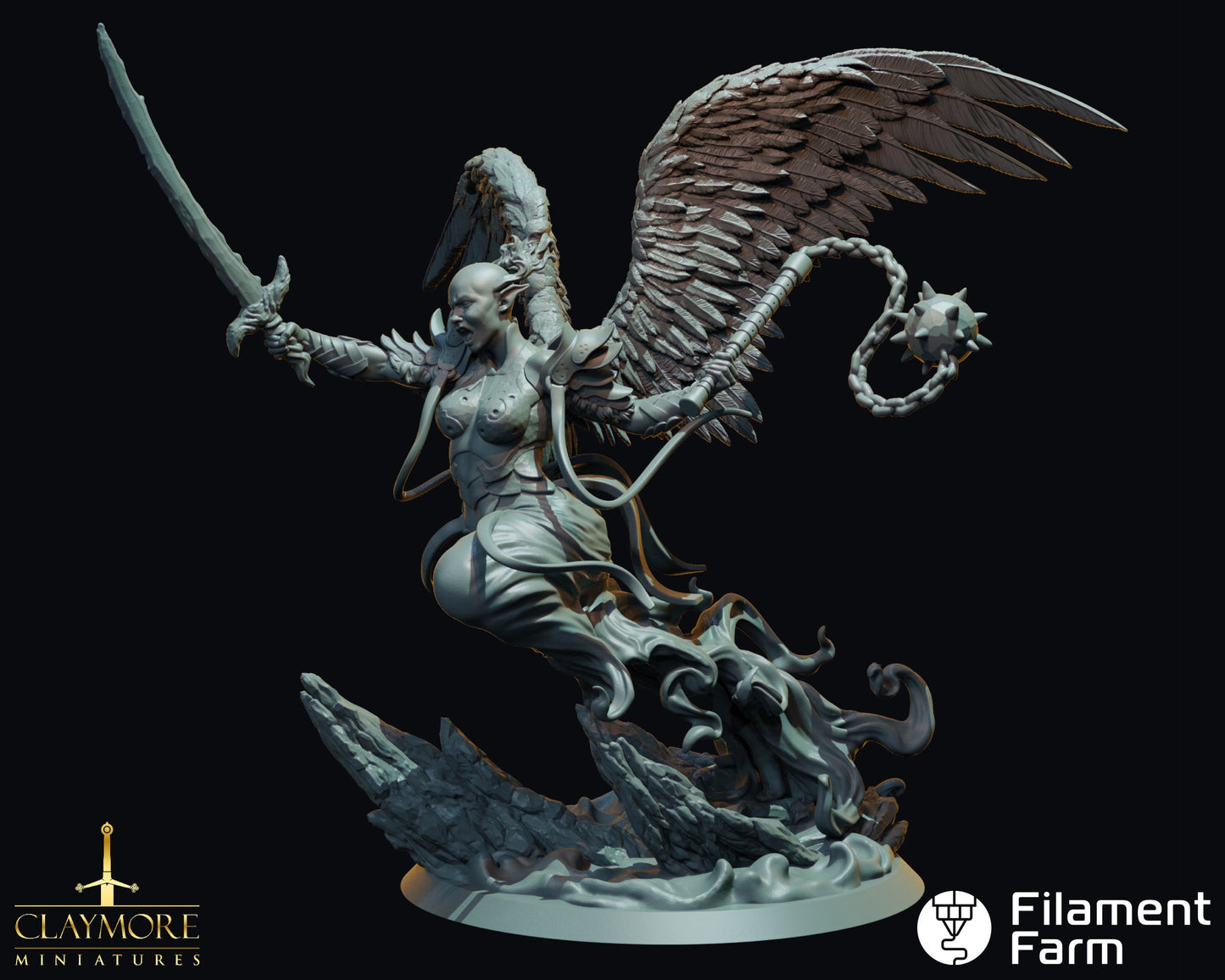 Warlord Efrael - The Abyss Gazes Also - Highly Detailed Resin 3D Printed Miniature