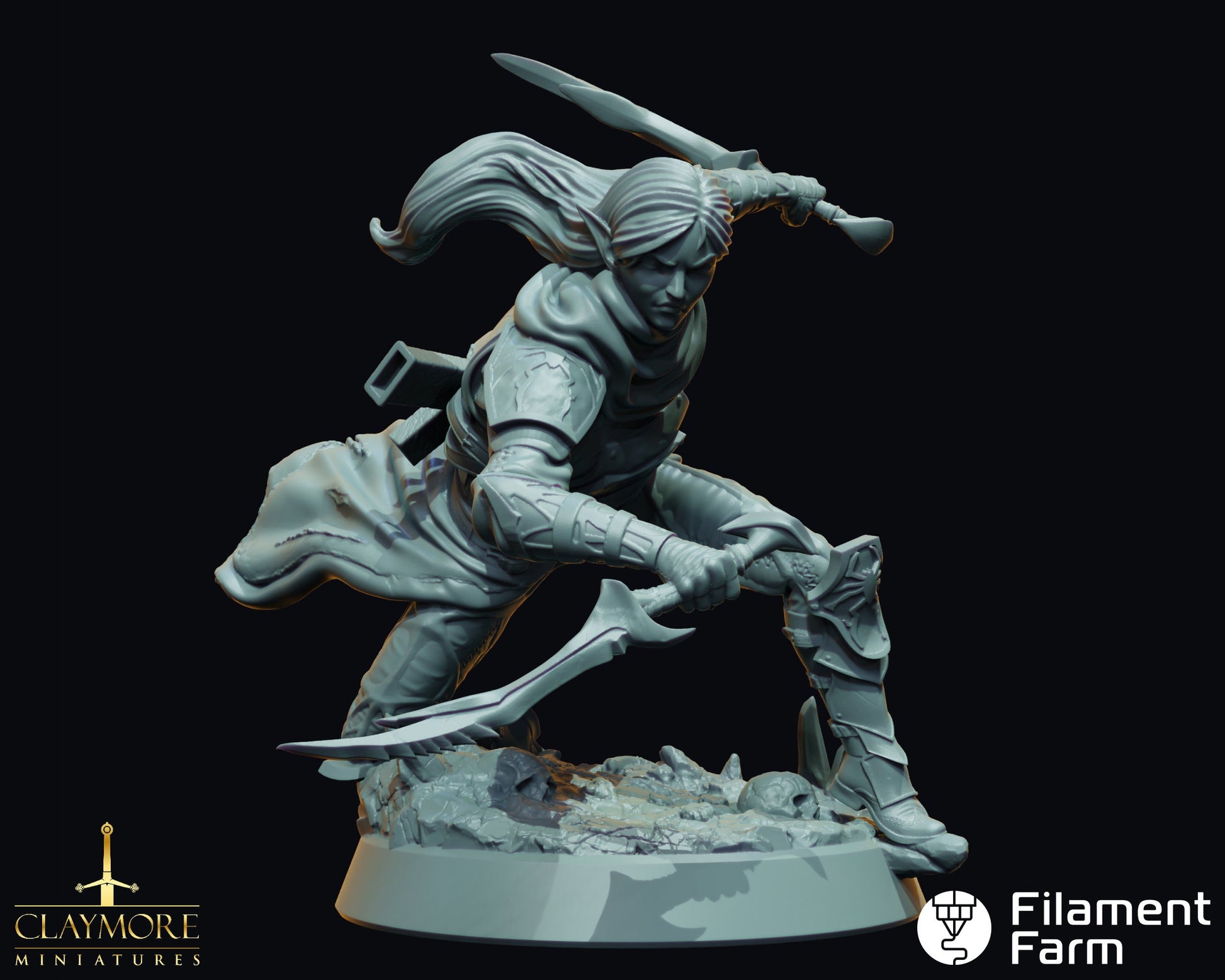 Drow Infiltrator - Dwellers of the Underdark - Highly Detailed Resin 3D Printed Miniature