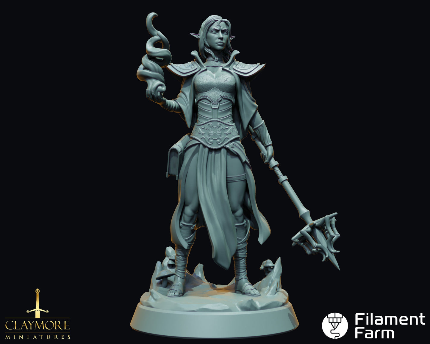 Drow Sorcerer - Dwellers of the Underdark - Highly Detailed Resin 3D Printed Miniature