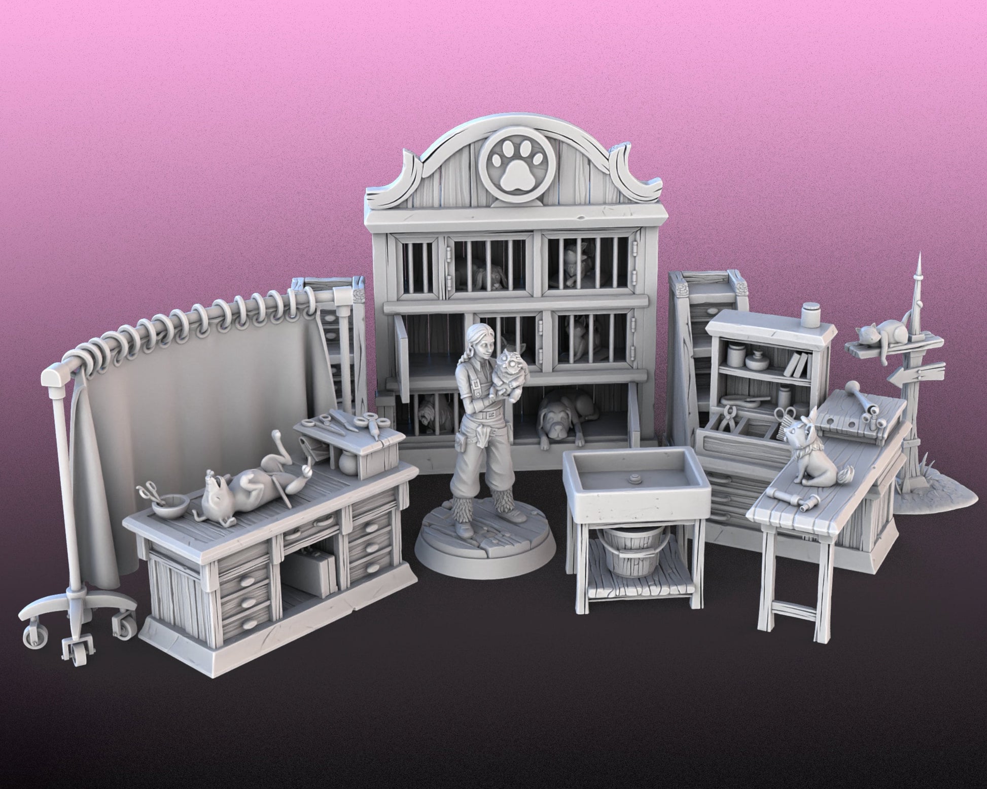 Veterinarian Set- Highly Detailed Resin 3D Printed Miniature