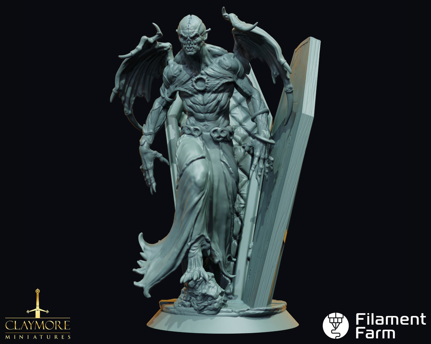 Ancient Vampire Lord - A Feast of Blood - Highly Detailed Resin 8k 3D Printed Miniature