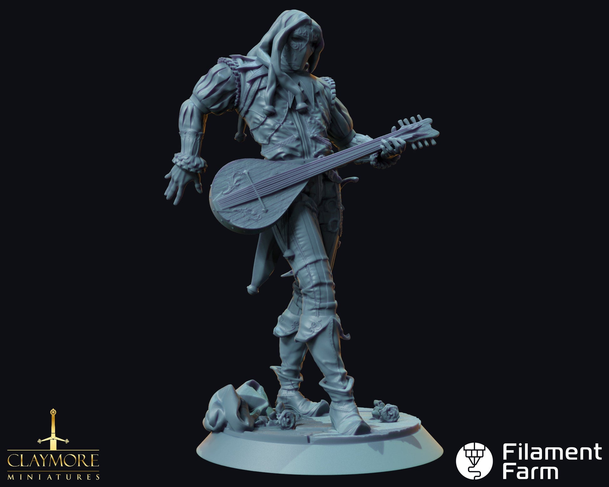 Salvatori The Faceless, Bard - Whispers in the Swamp - Highly Detailed Resin 8k 3D Printed Miniature