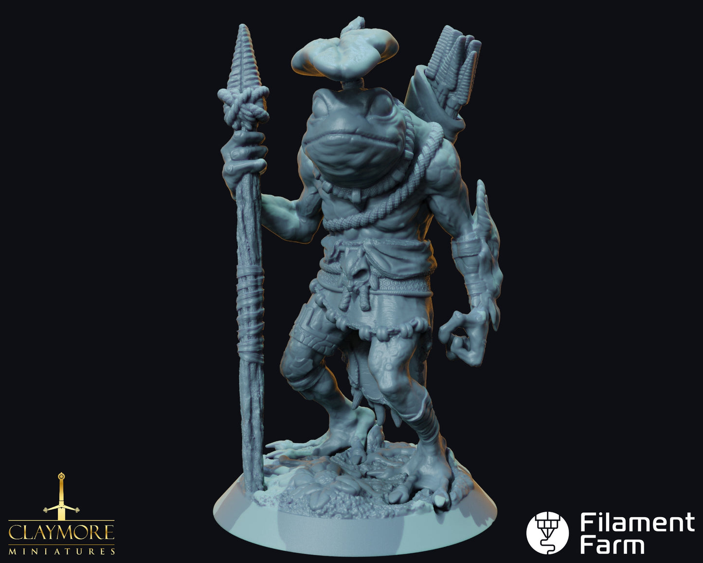 Bullywug Warrior - Whispers in the Swamp - Highly Detailed Resin 8k 3D Printed Miniature