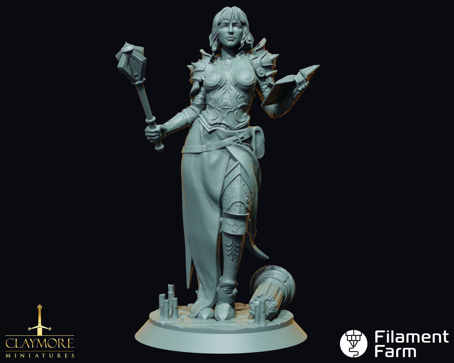 Clarice, Human Cleric - A Feast of Blood - Highly Detailed Resin 8k 3D Printed Miniature