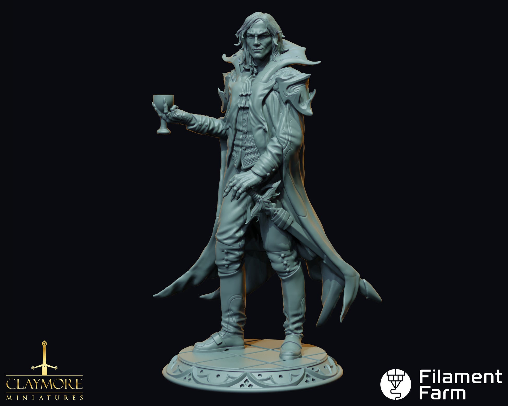 Lord Balthazar, Vampire King - A Feast of Blood - Highly Detailed Resin 8k 3D Printed Miniature