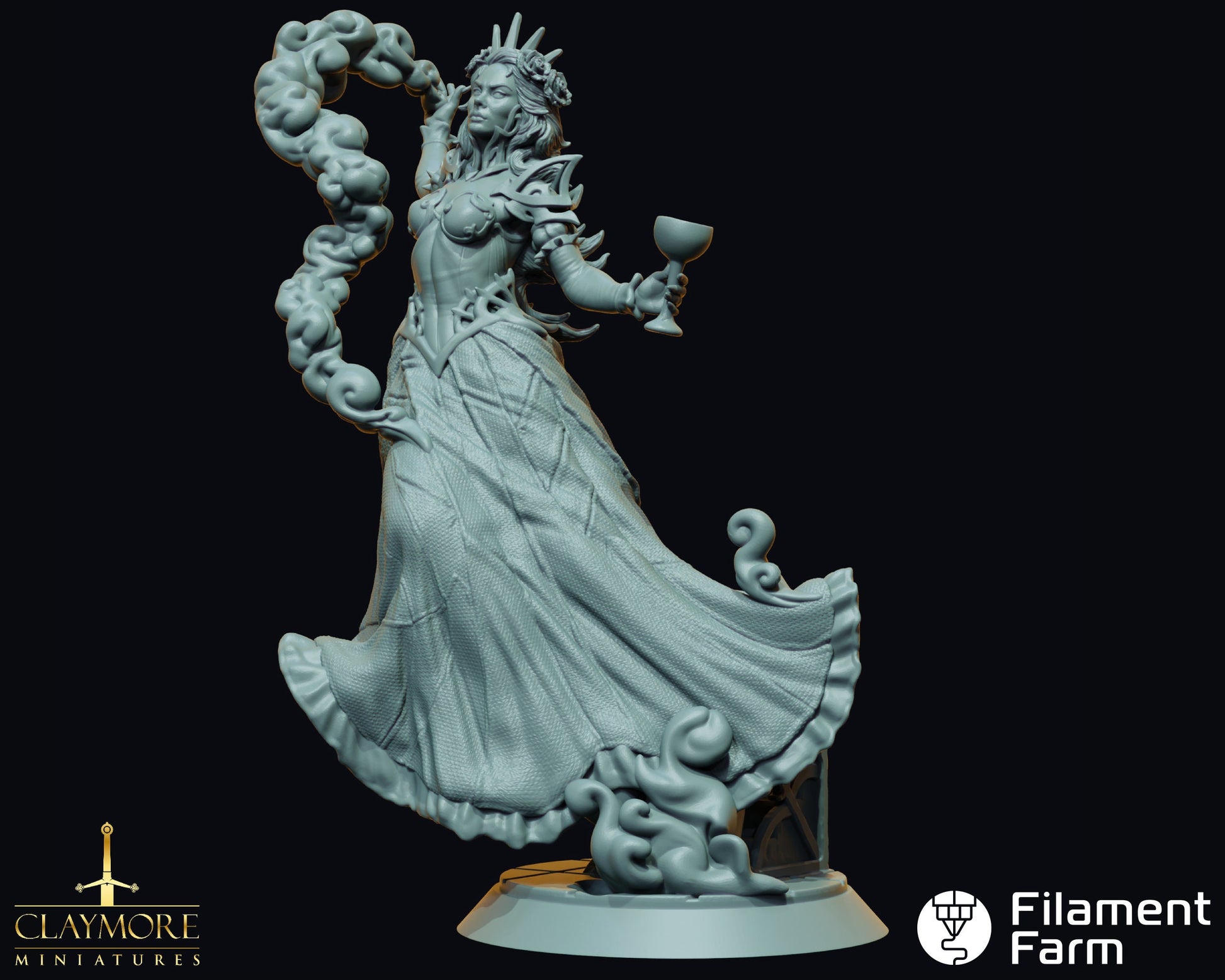Vampire Spellcaster - A Feast of Blood - Highly Detailed Resin 8k 3D Printed Miniature