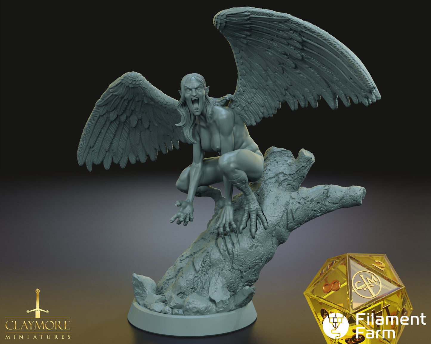 Harpy - Heroes Above, Hades Below - Highly Detailed Resin 3D Printed Miniature