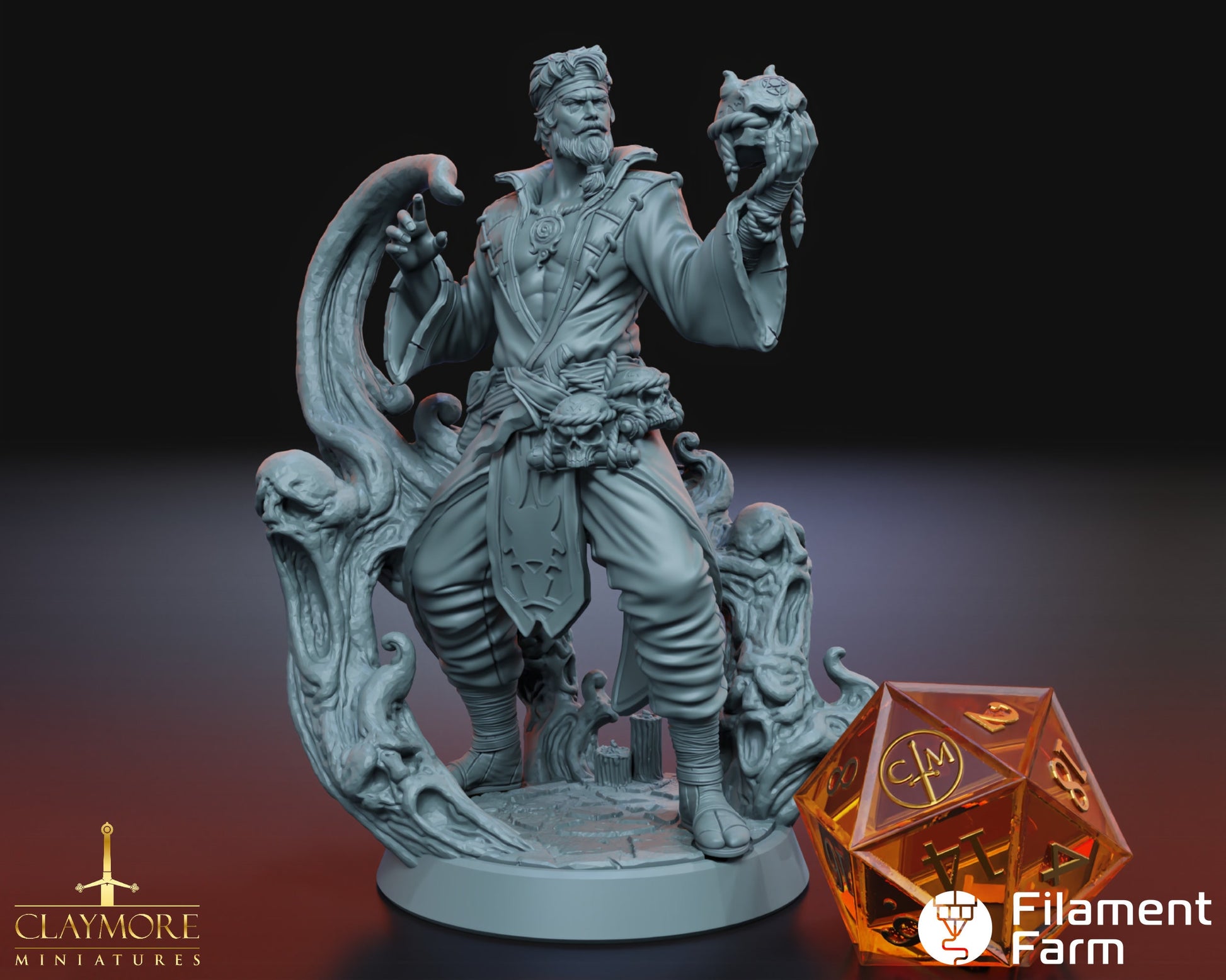 Orion, The Occultist, Human Warlock- Wages of Sin - Highly Detailed Resin 3D Printed Miniature