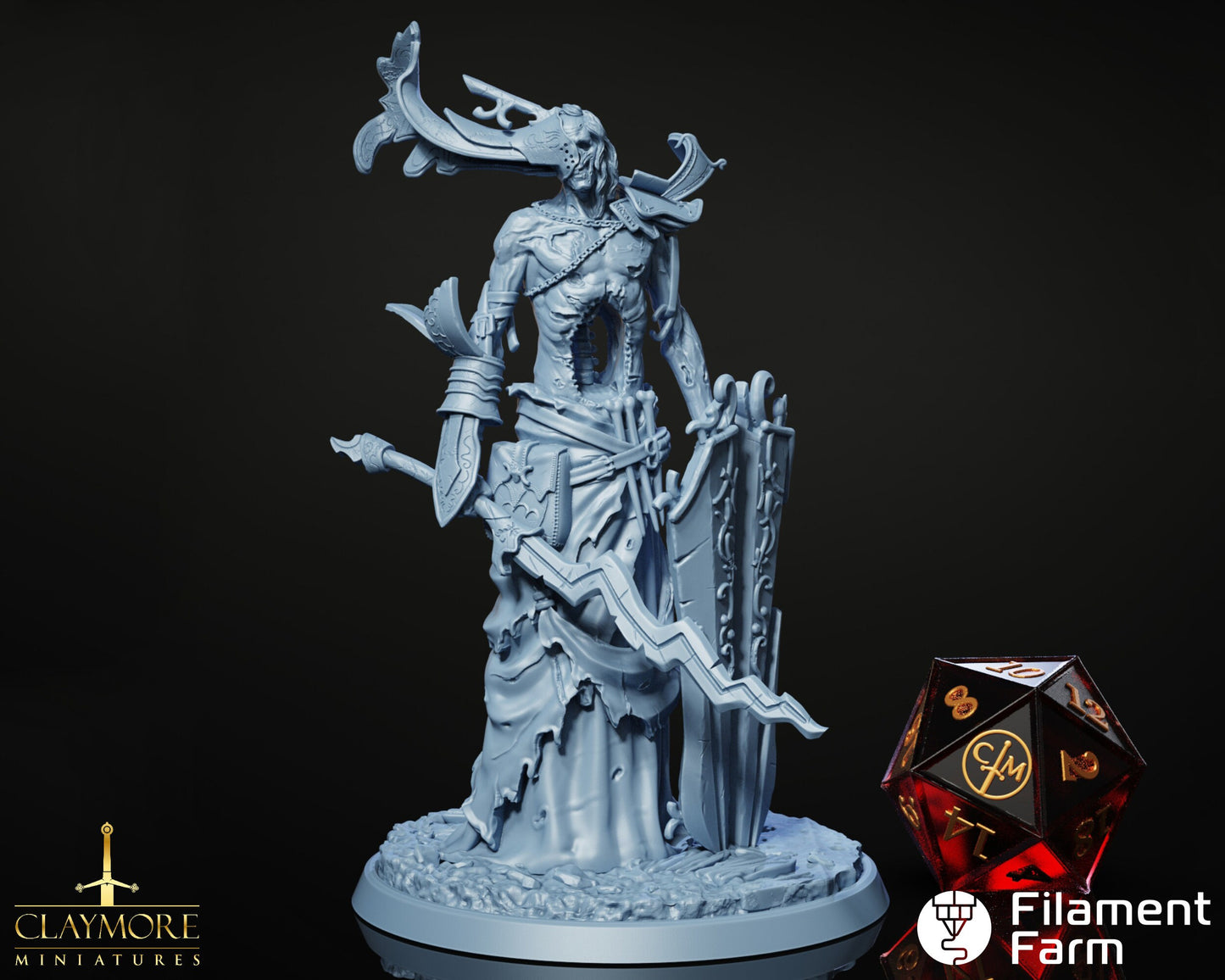 Undead Champion - The Archlich's Academy - Highly Detailed Resin 8k 3D Printed Miniature