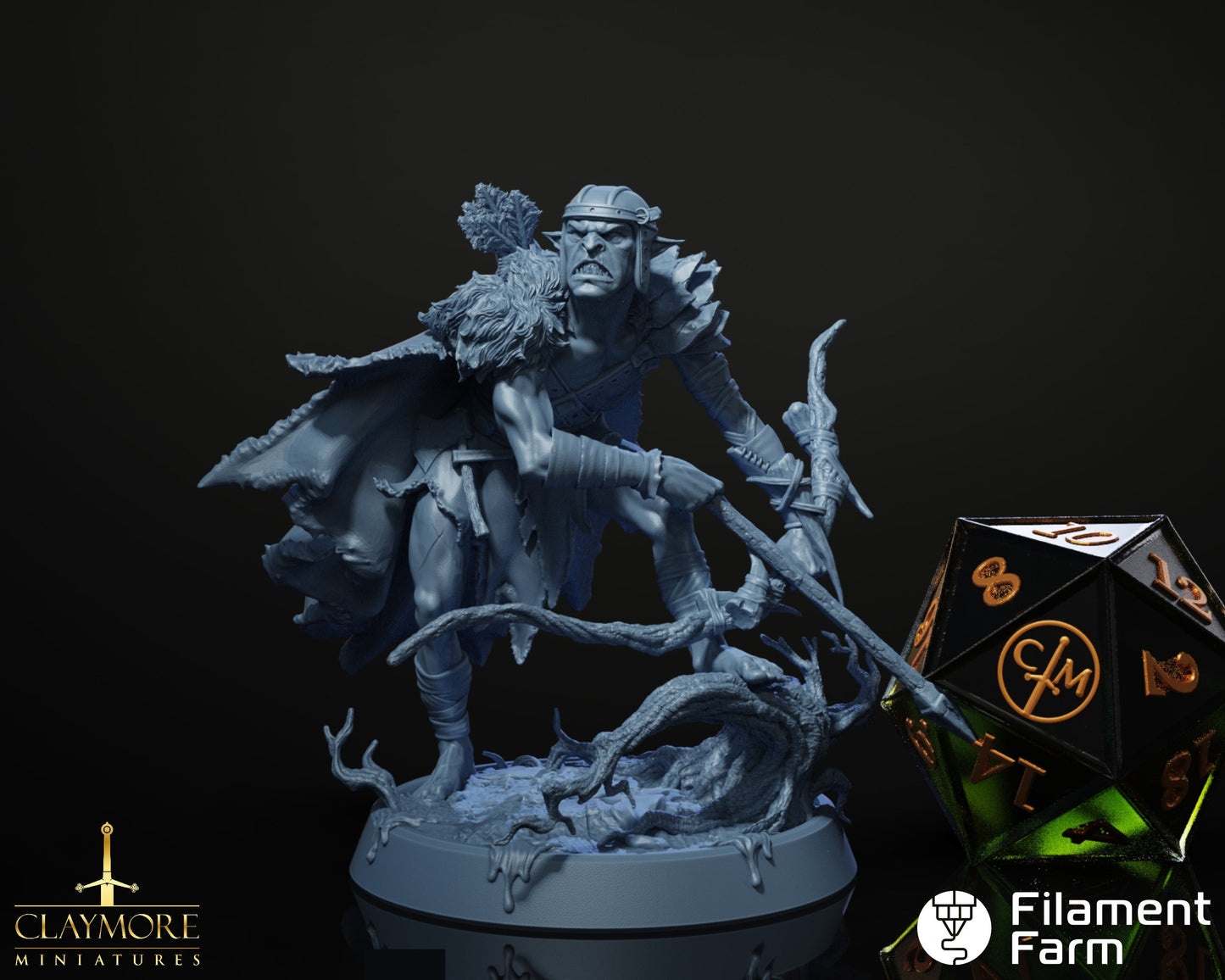 Swamp Orc Tracker - Return to the Whispering Swamps - Highly Detailed Resin 8k 3D Printed Miniature