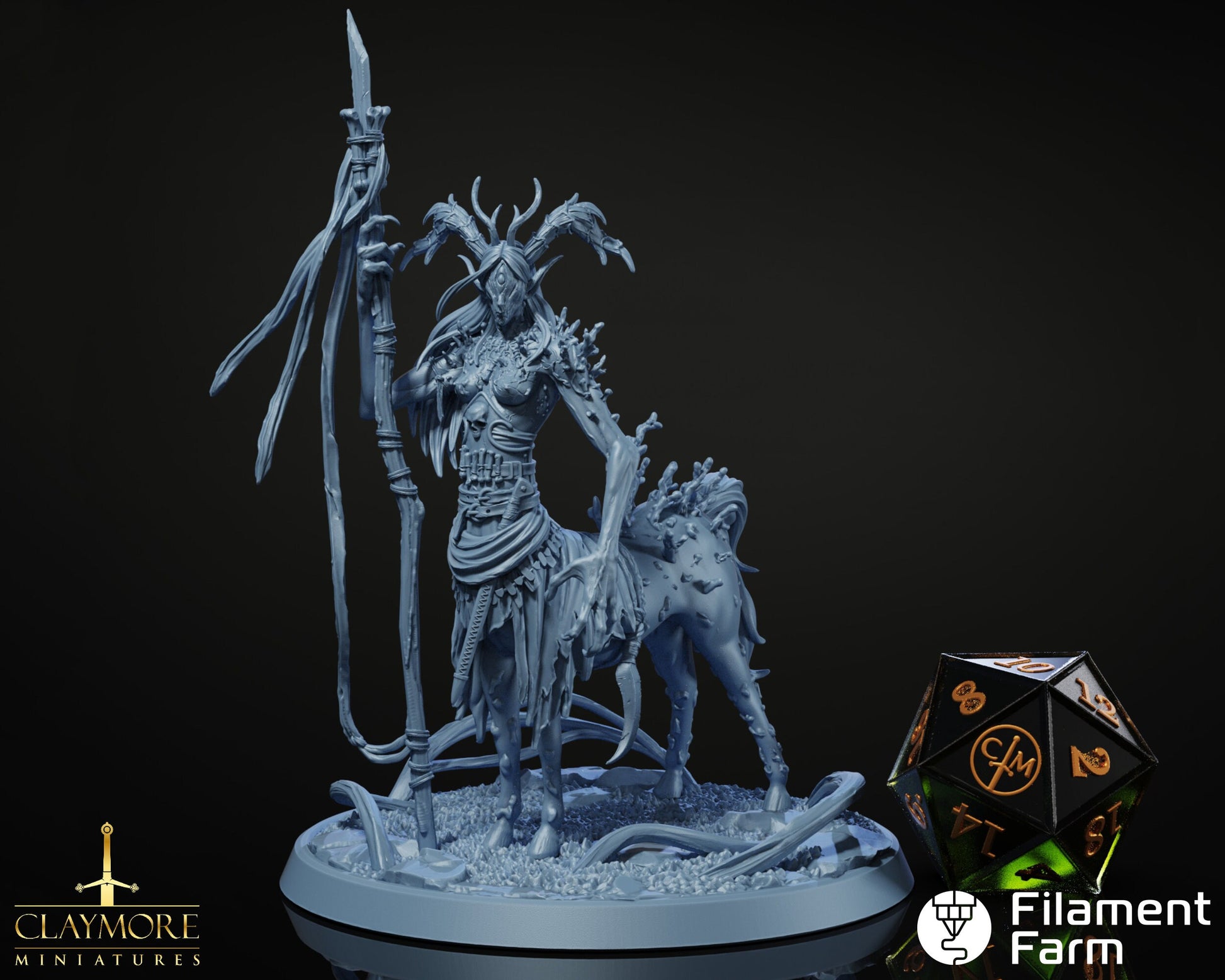Centaur Stag - Return to the Whispering Swamps - Highly Detailed Resin 8k 3D Printed Miniature