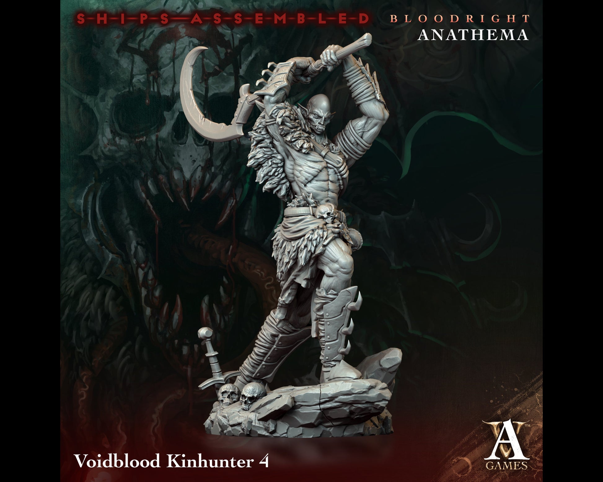 Kinhunter 4 - Bloodright Anathema - Highly Detailed Resin 8k 3D Printed Miniature