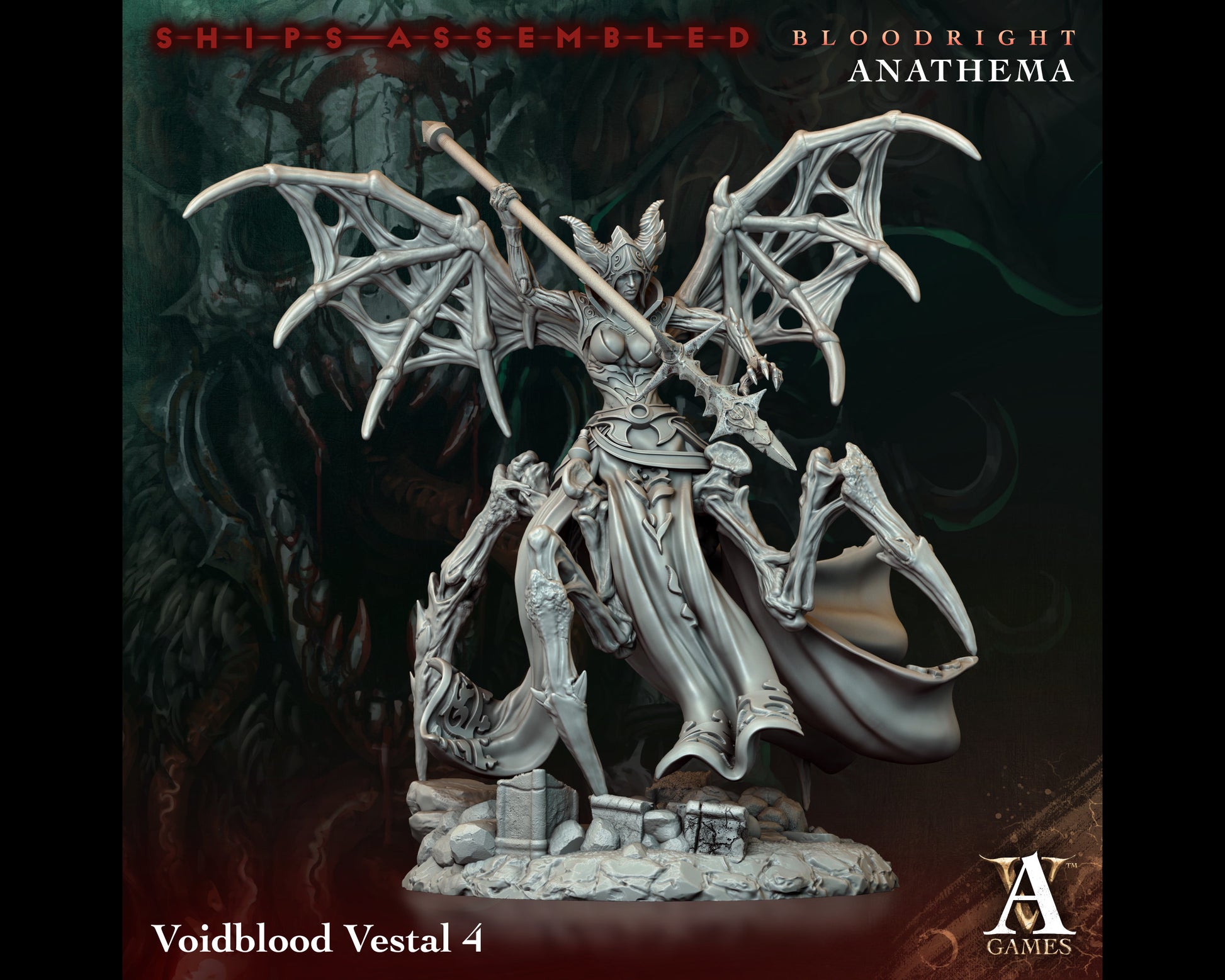 Vestial 4 - Bloodright Anathema - Highly Detailed Resin 8k 3D Printed Miniature