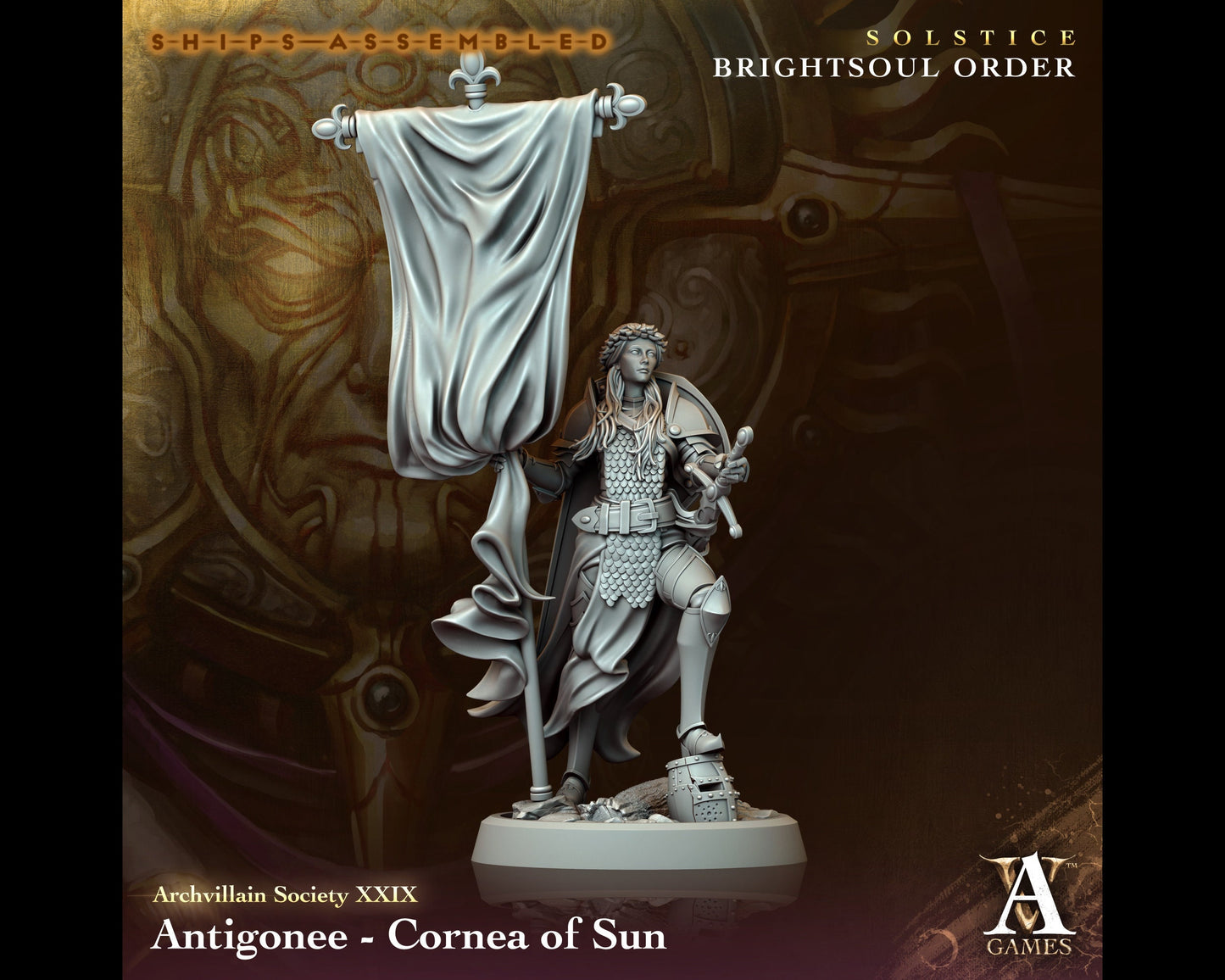 Antigonee, Cornea of Sun - Brightsoul Order - Highly Detailed Resin 8k 3D Printed Miniature