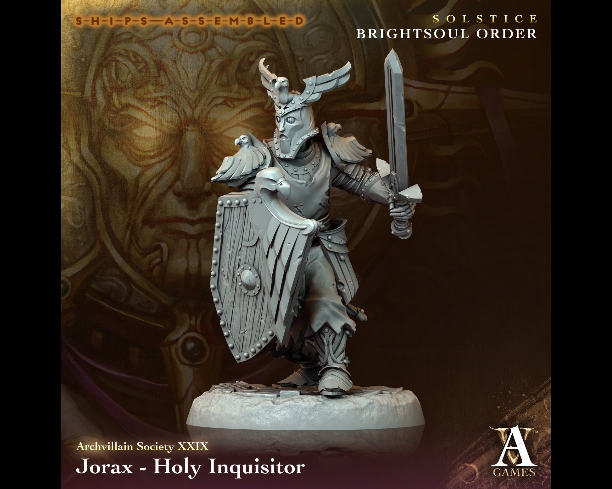 Jorax, Holy Inquisitor - Brightsoul Order - Highly Detailed Resin 8k 3D Printed Miniature