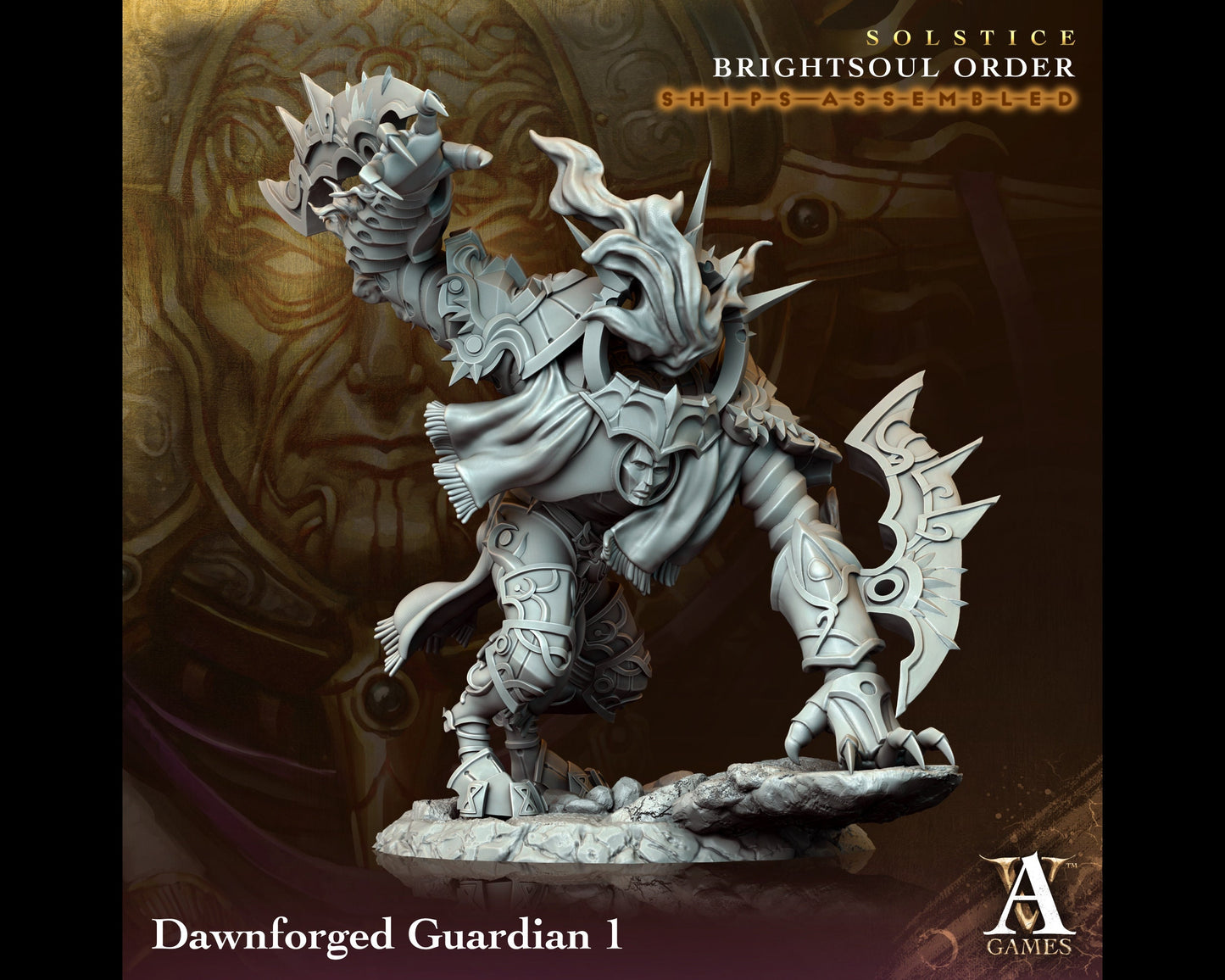 Dawnforged Guardian 1 - Brightsoul Order - Highly Detailed Resin 8k 3D Printed Miniature