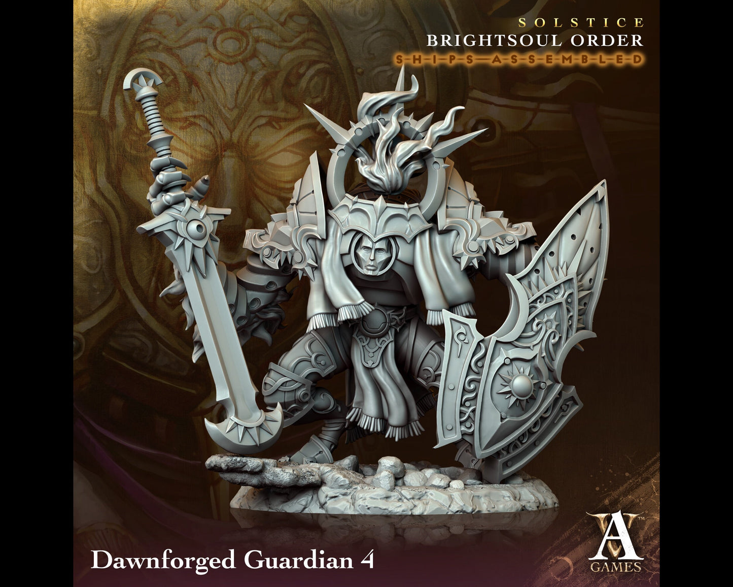 Dawnforged Guardian 4 - Brightsoul Order - Highly Detailed Resin 8k 3D Printed Miniature