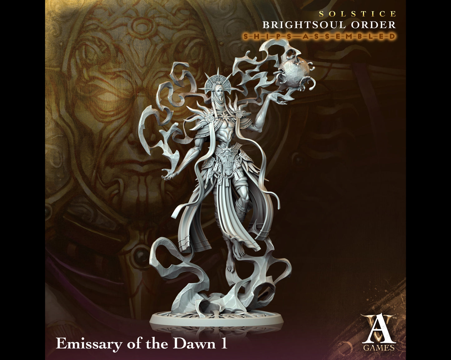Emissary of the Dawn 1 - Brightsoul Order - Highly Detailed Resin 8k 3D Printed Miniature