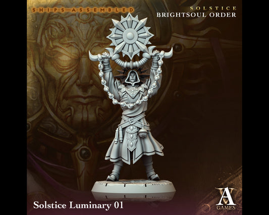 Solstice Luminary 1 - Brightsoul Order - Highly Detailed Resin 8k 3D Printed Miniature