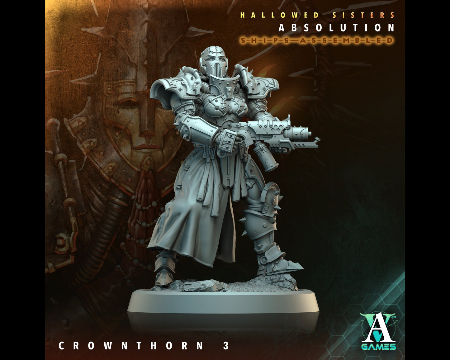 Crownthorn 3 - Hallowed Sisters - Highly Detailed Resin 8k 3D Printed Miniature