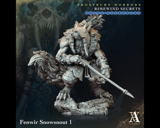 Fenwir Snowsnout 1 - Rimewind Secrets - Highly Detailed Resin 8k 3D Printed Miniature