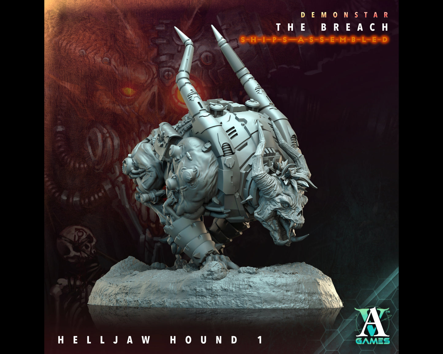 Helljaw Hound 1 - Demonstar: The Breach - Highly Detailed Resin 8k 3D Printed Miniature