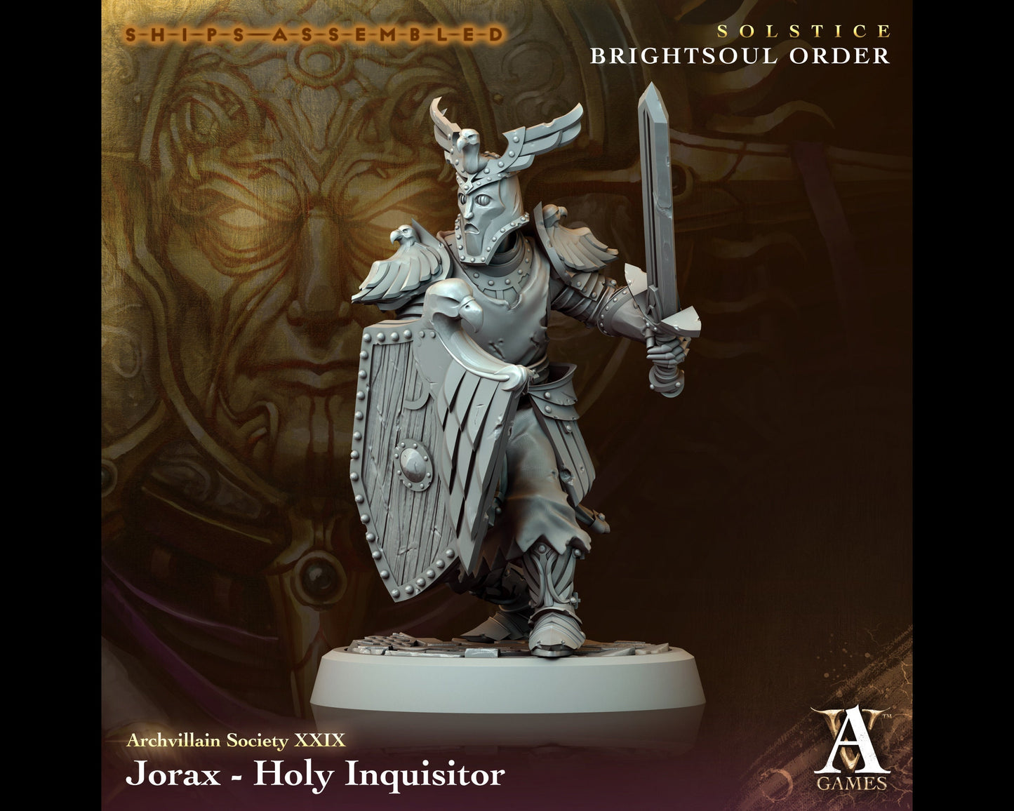 Jorax, Holy Inquisitor - Brightsoul Order - Highly Detailed Resin 8k 3D Printed Miniature