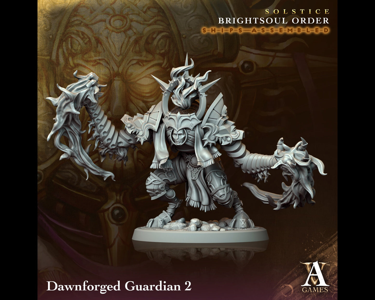 Dawnforged Guardian 2 - Brightsoul Order - Highly Detailed Resin 8k 3D Printed Miniature