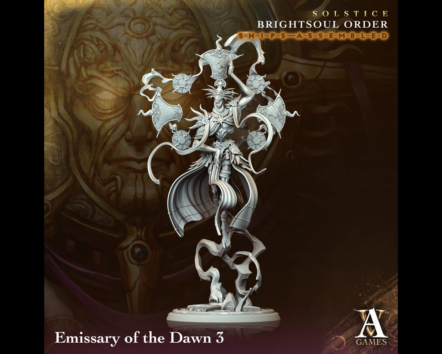 Emissary of the Dawn 3 - Brightsoul Order - Highly Detailed Resin 8k 3D Printed Miniature