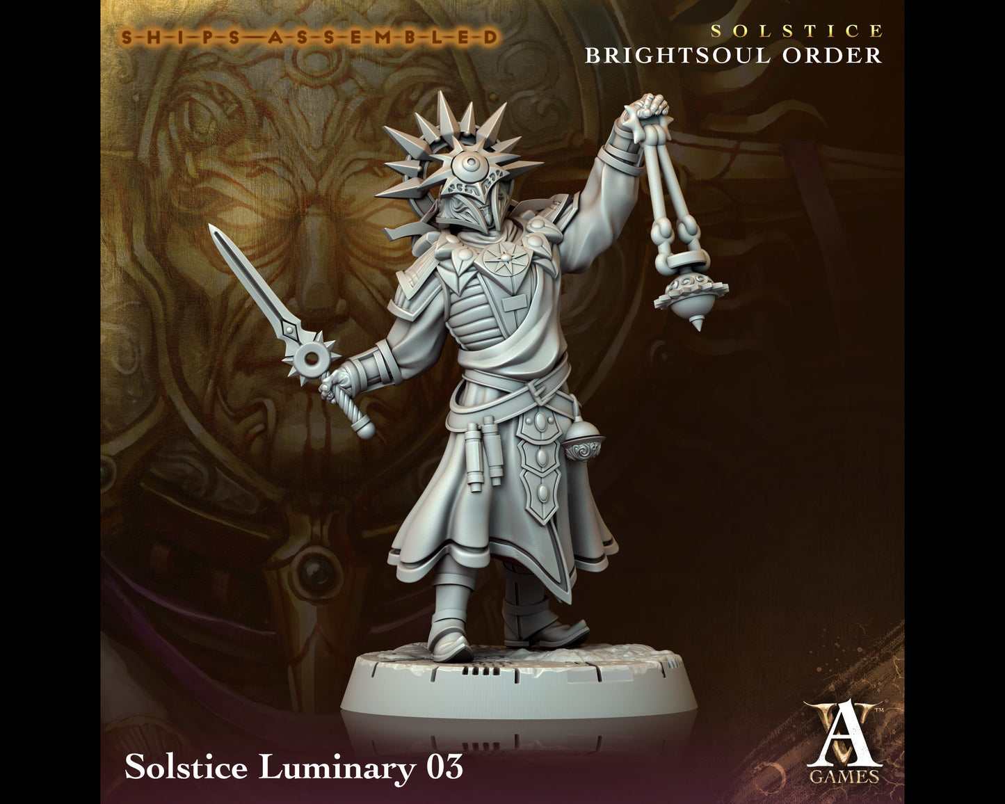 Solstice Luminary 3 - Brightsoul Order - Highly Detailed Resin 8k 3D Printed Miniature