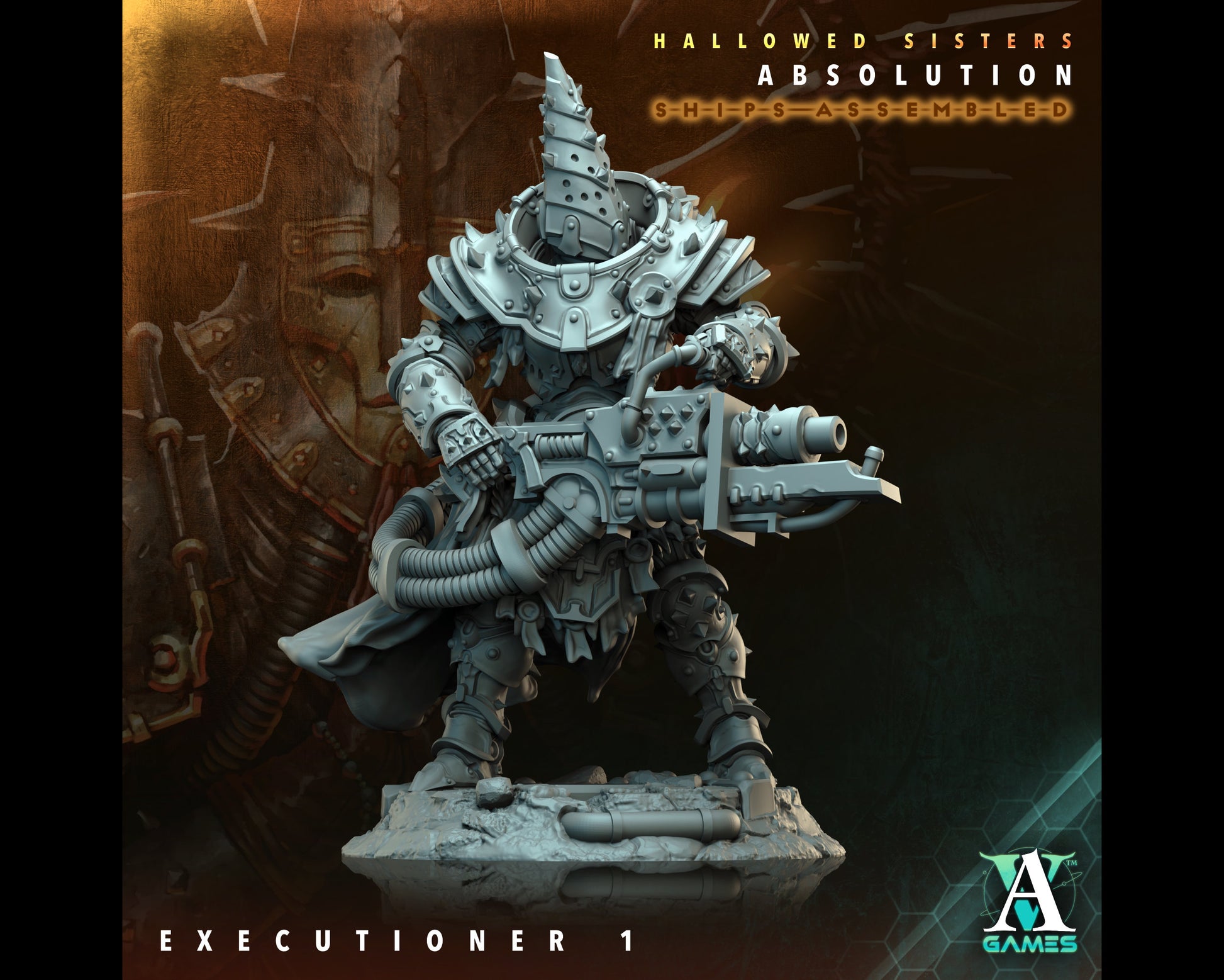 Executioner 1 - Hallowed Sisters - Highly Detailed Resin 8k 3D Printed Miniature