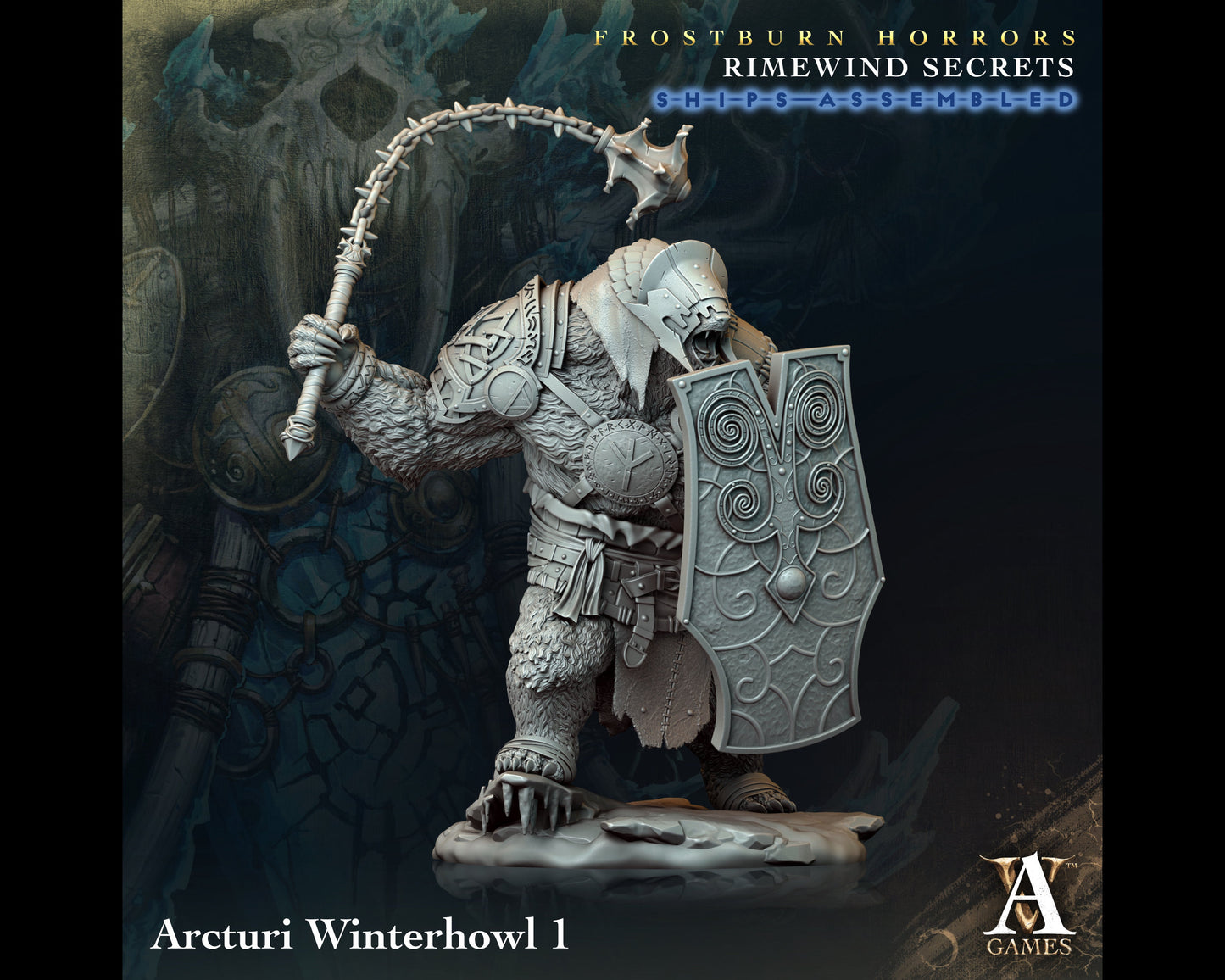 Arcturi Winterhowl 1 - Rimewind Secrets - Highly Detailed Resin 8k 3D Printed Miniature