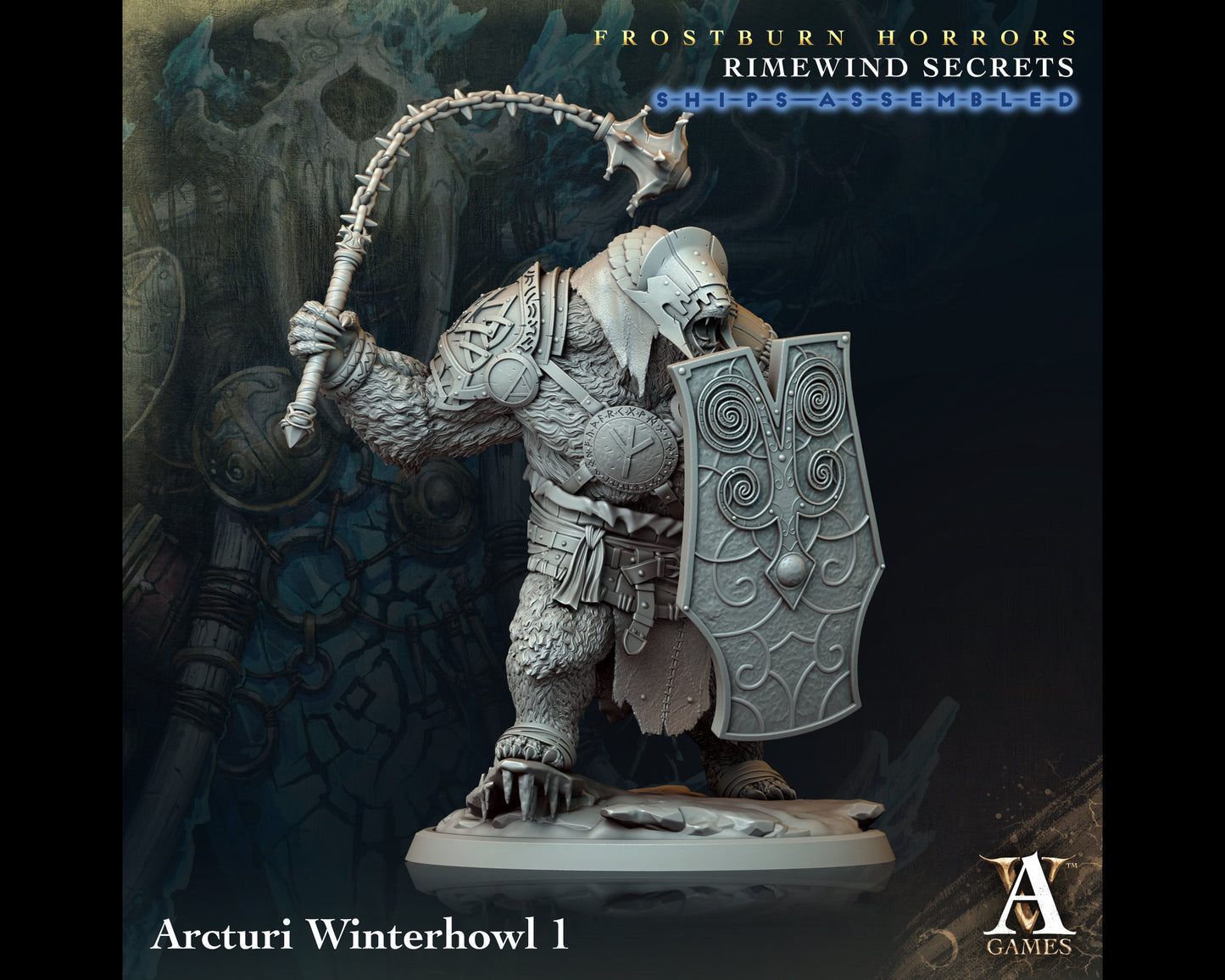 Arcturi Winterhowl 1 - Rimewind Secrets - Highly Detailed Resin 8k 3D Printed Miniature