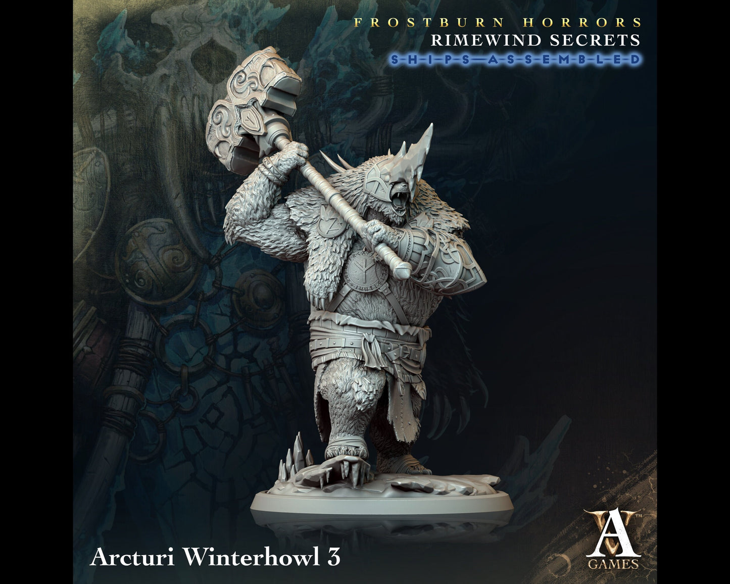 Arcturi Winterhowl 3 - Rimewind Secrets - Highly Detailed Resin 8k 3D Printed Miniature