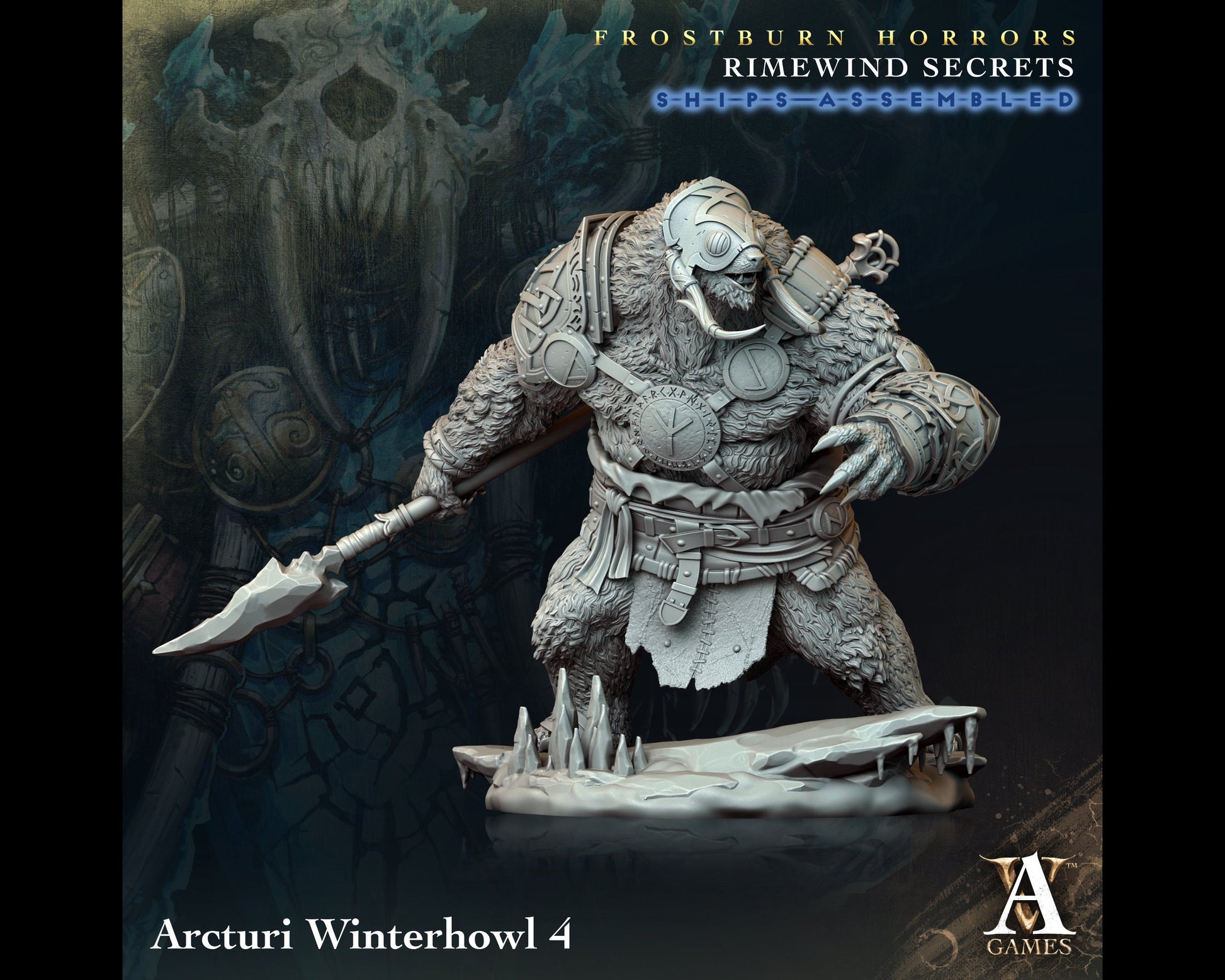 Arcturi Winterhowl 4 - Rimewind Secrets - Highly Detailed Resin 8k 3D Printed Miniature