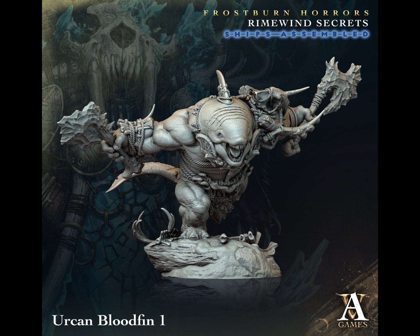 Urcan Bloodfin 1 - Rimewind Secrets - Highly Detailed Resin 8k 3D Printed Miniature