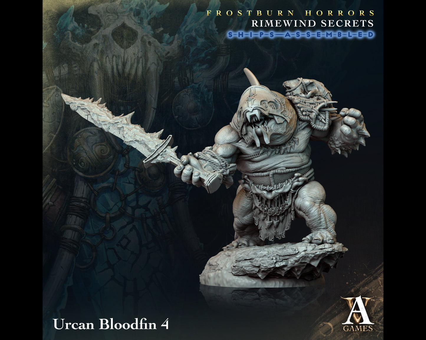 Urcan Bloodfin 4 - Rimewind Secrets - Highly Detailed Resin 8k 3D Printed Miniature