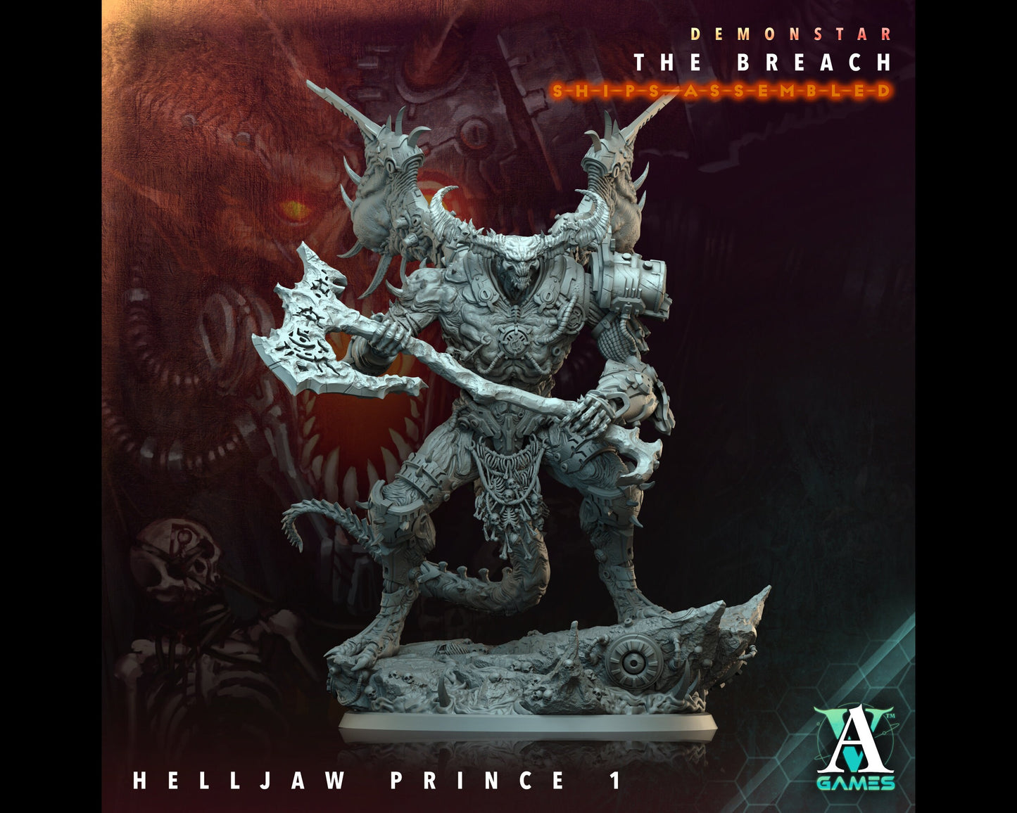 Helljaw Prince 1 - Demonstar: The Breach - Highly Detailed Resin 8k 3D Printed Miniature