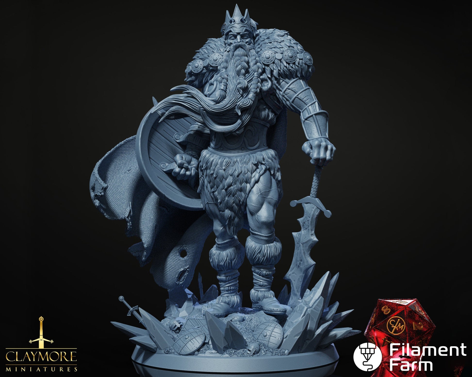 Insenjhar, Frost Giant King - The Frostwind War - Highly Detailed Resin 8k 3D Printed Miniature